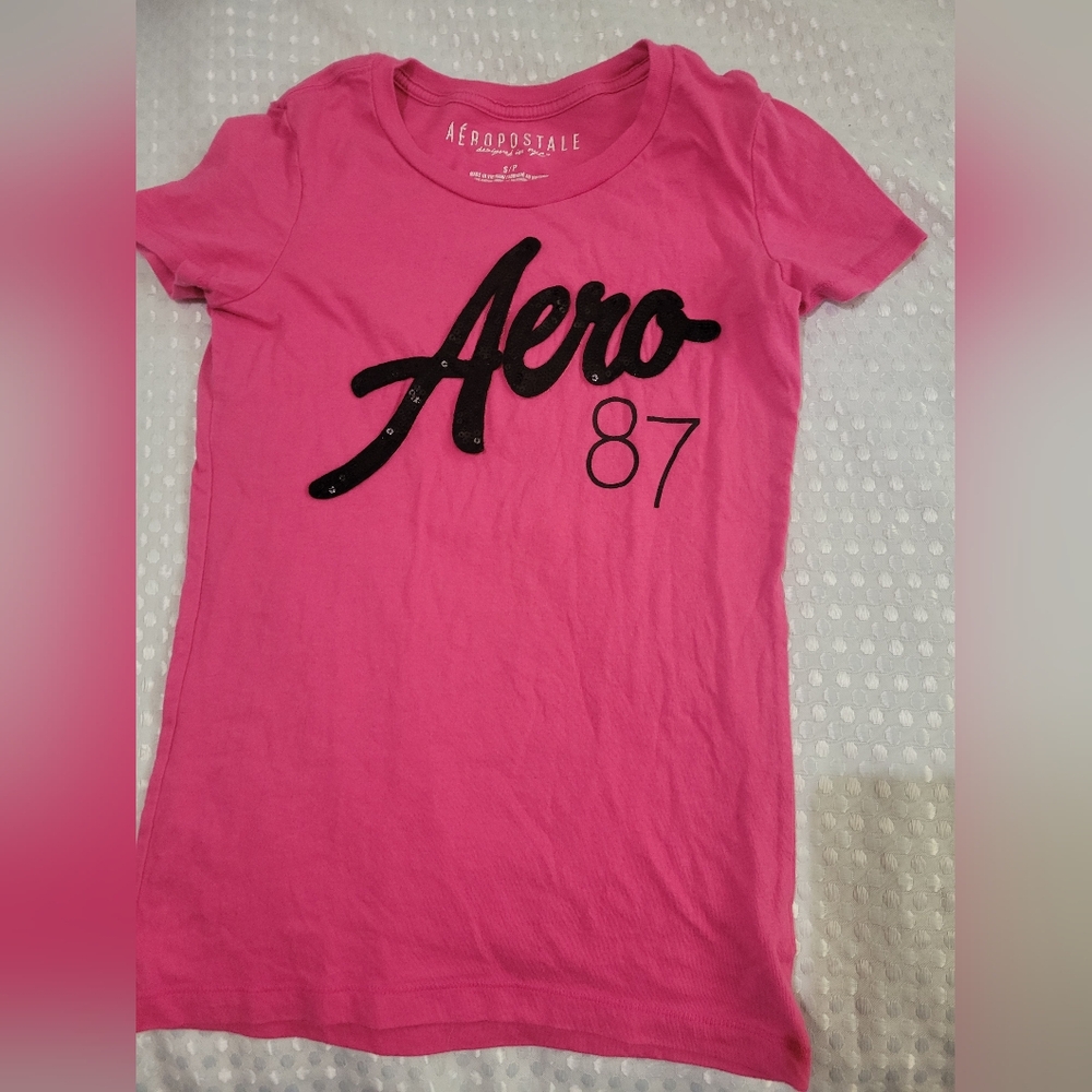 Womens Aero Pink Tshirt with Sequins